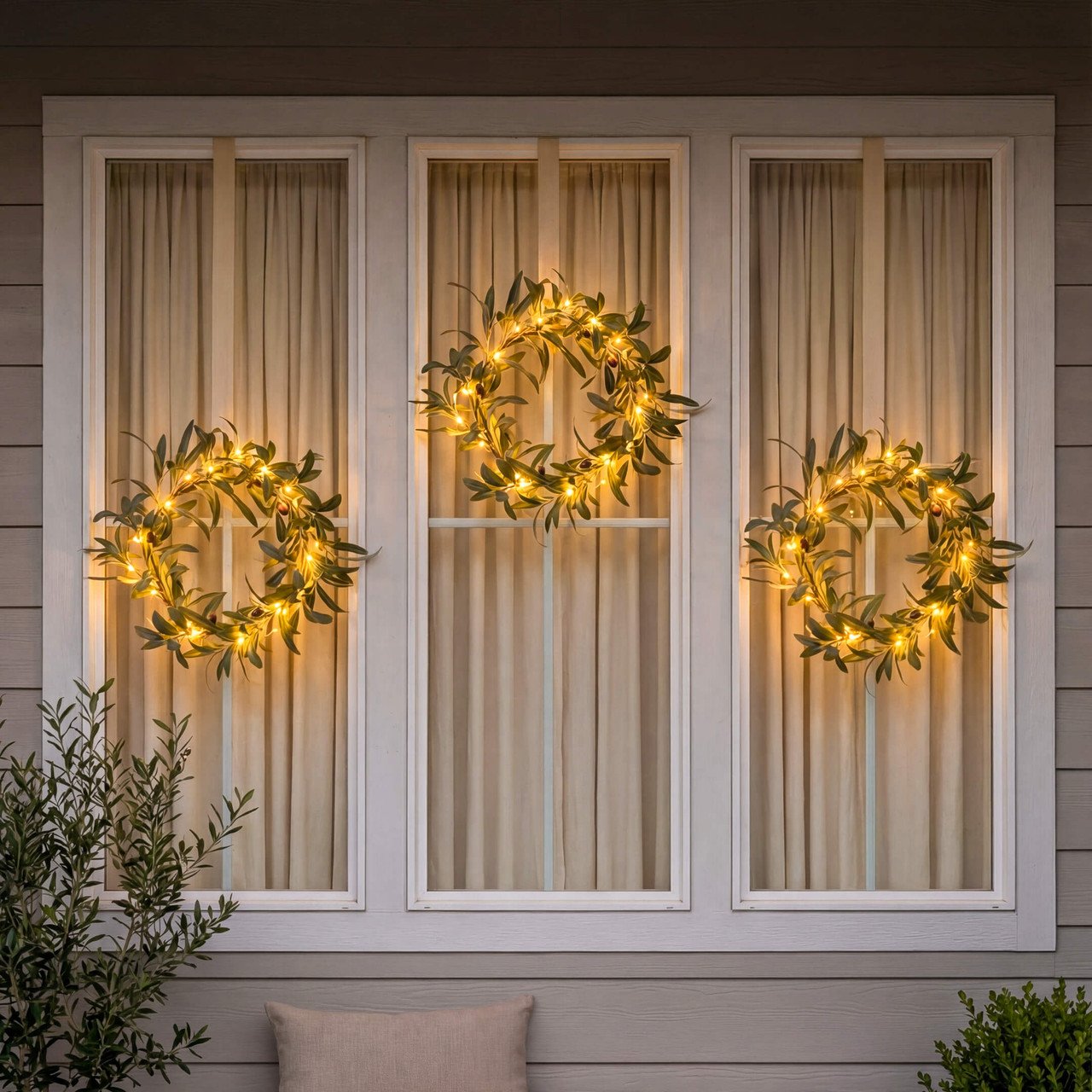 Enchanted Olive Wreath – Lighted Greenery with Decorative Olive Accents - Image 5