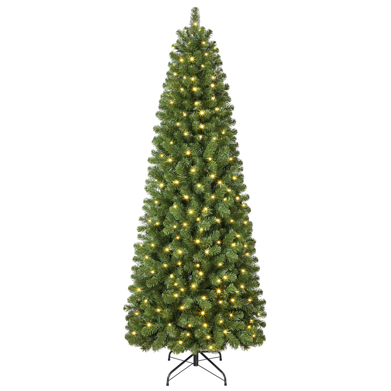 Classic Spruce Artificial Slim Pencil Christmas Tree with Warm White Lights