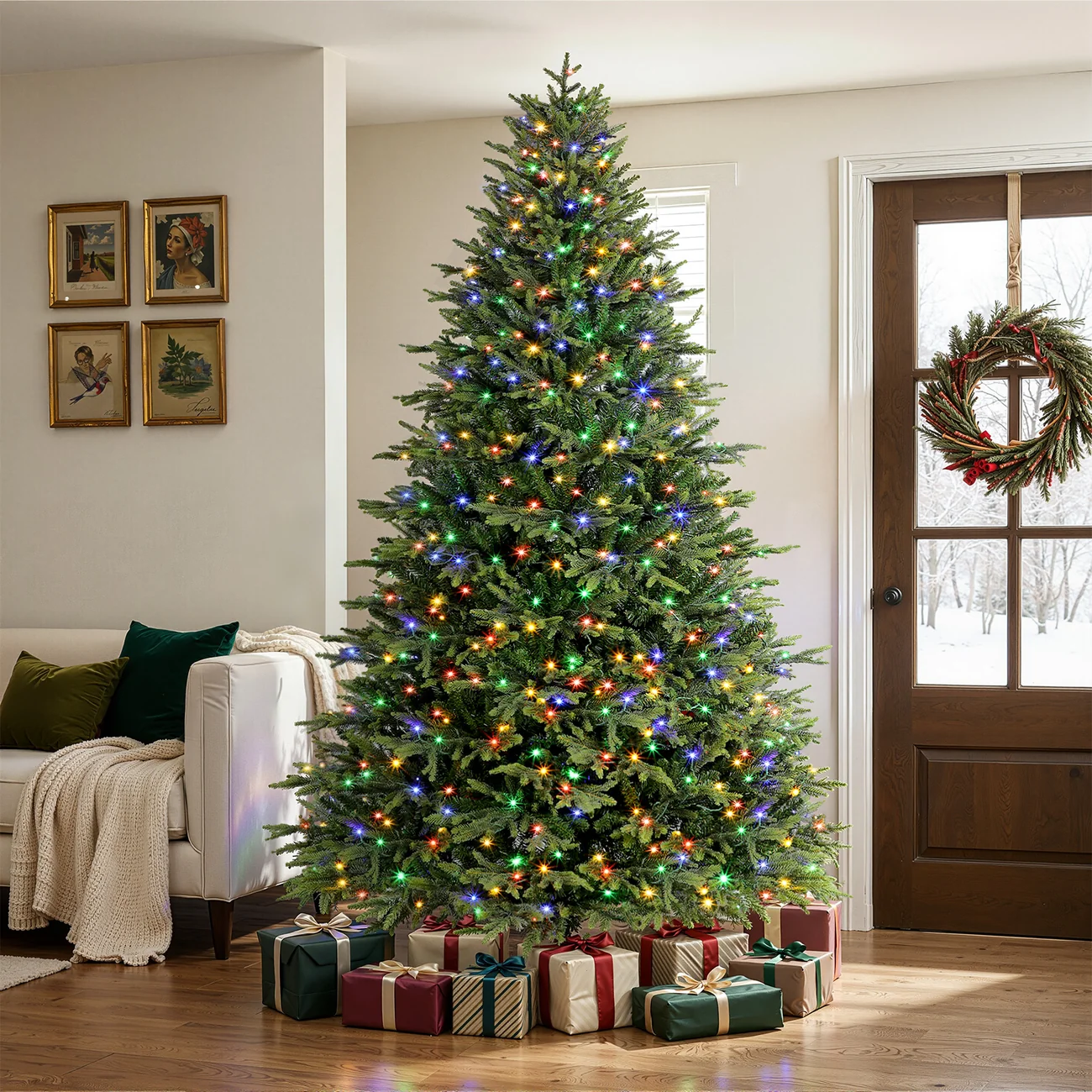 7.5FT Artificial Balsam Fir Christmas Tree with Lifelike PE Needles and Dual Color Lights - Image 10