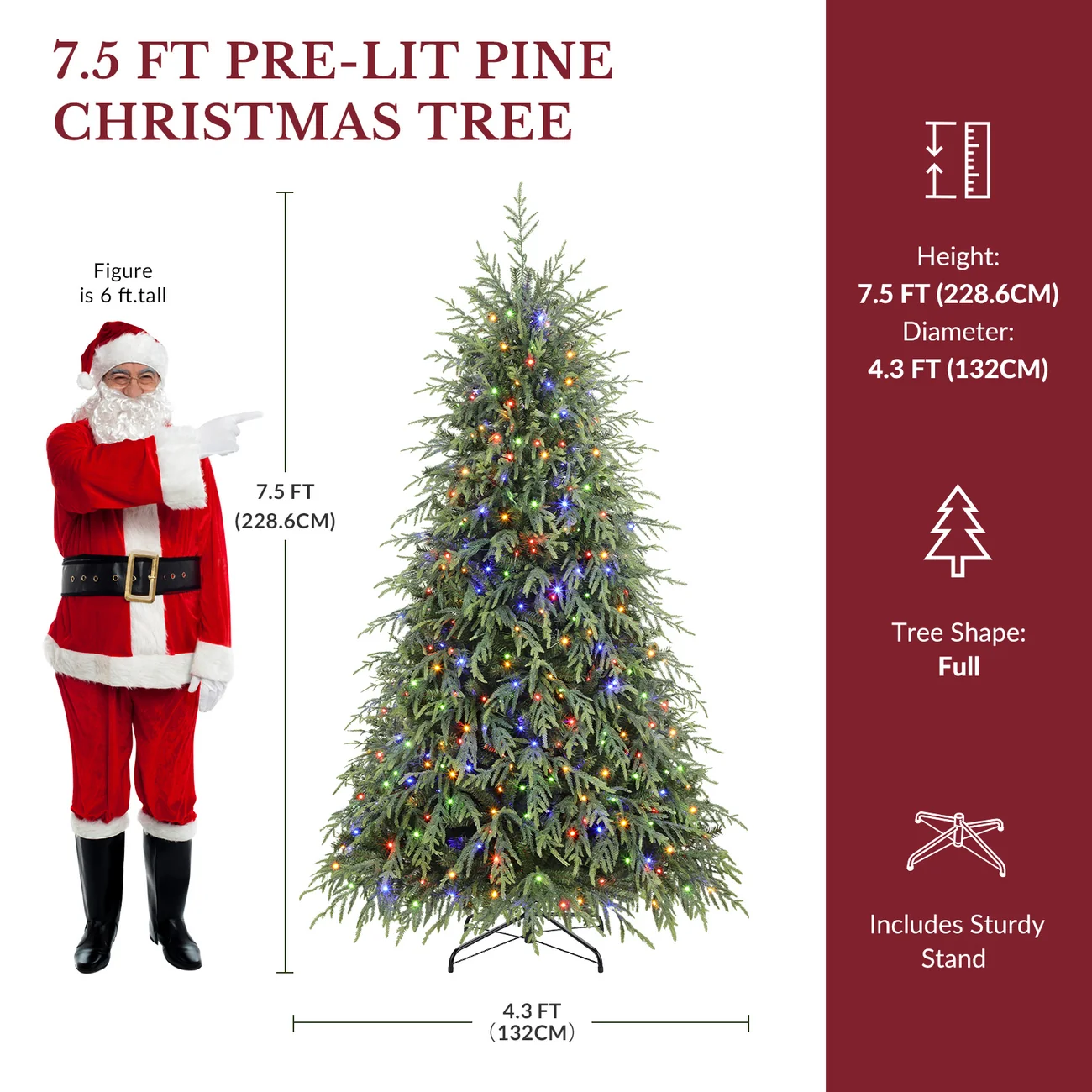 Norfolk Pine Christmas Trees with 17 Modes Multi-Color Lights - Image 11