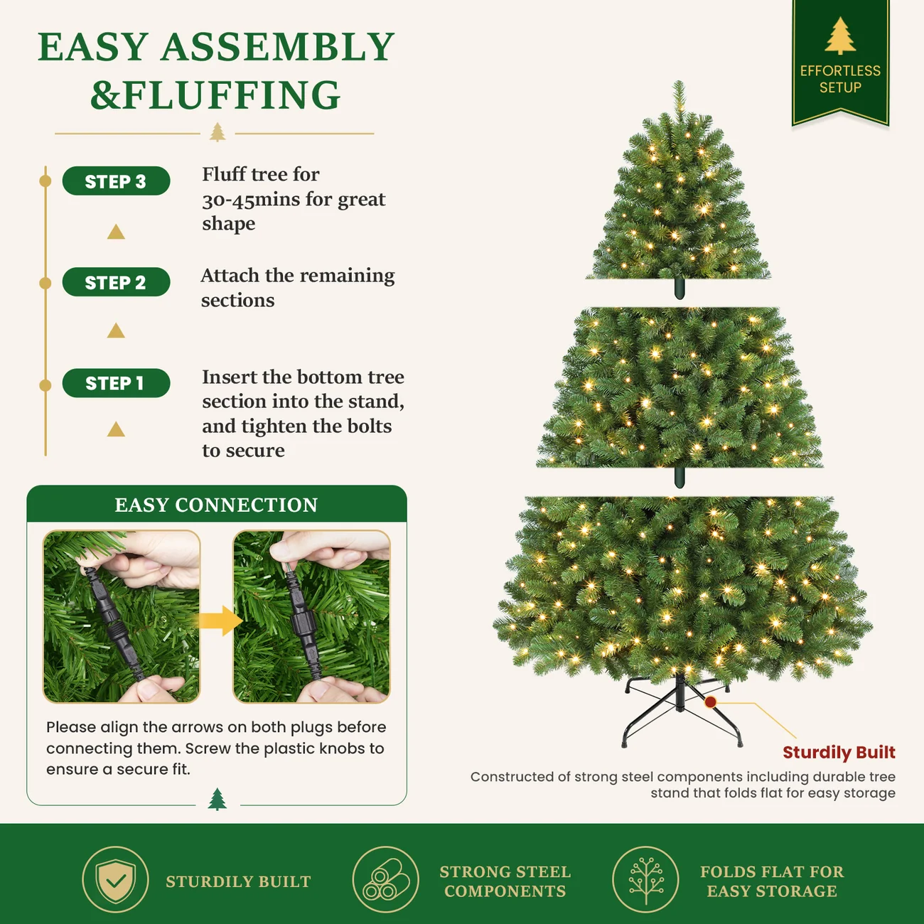 Classic Spruce Artificial Christmas Trees with Warm White Lights | 5.5/6.5/7/7.5/8/9FT - Image 12
