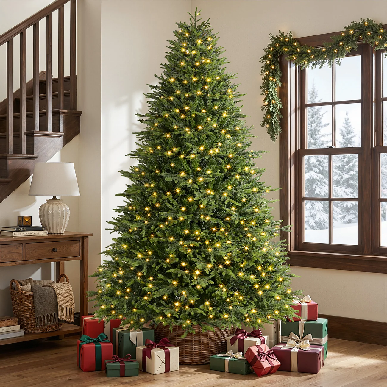 7.5FT Artificial Balsam Fir Christmas Tree with Lifelike PE Needles and Dual Color Lights - Image 13