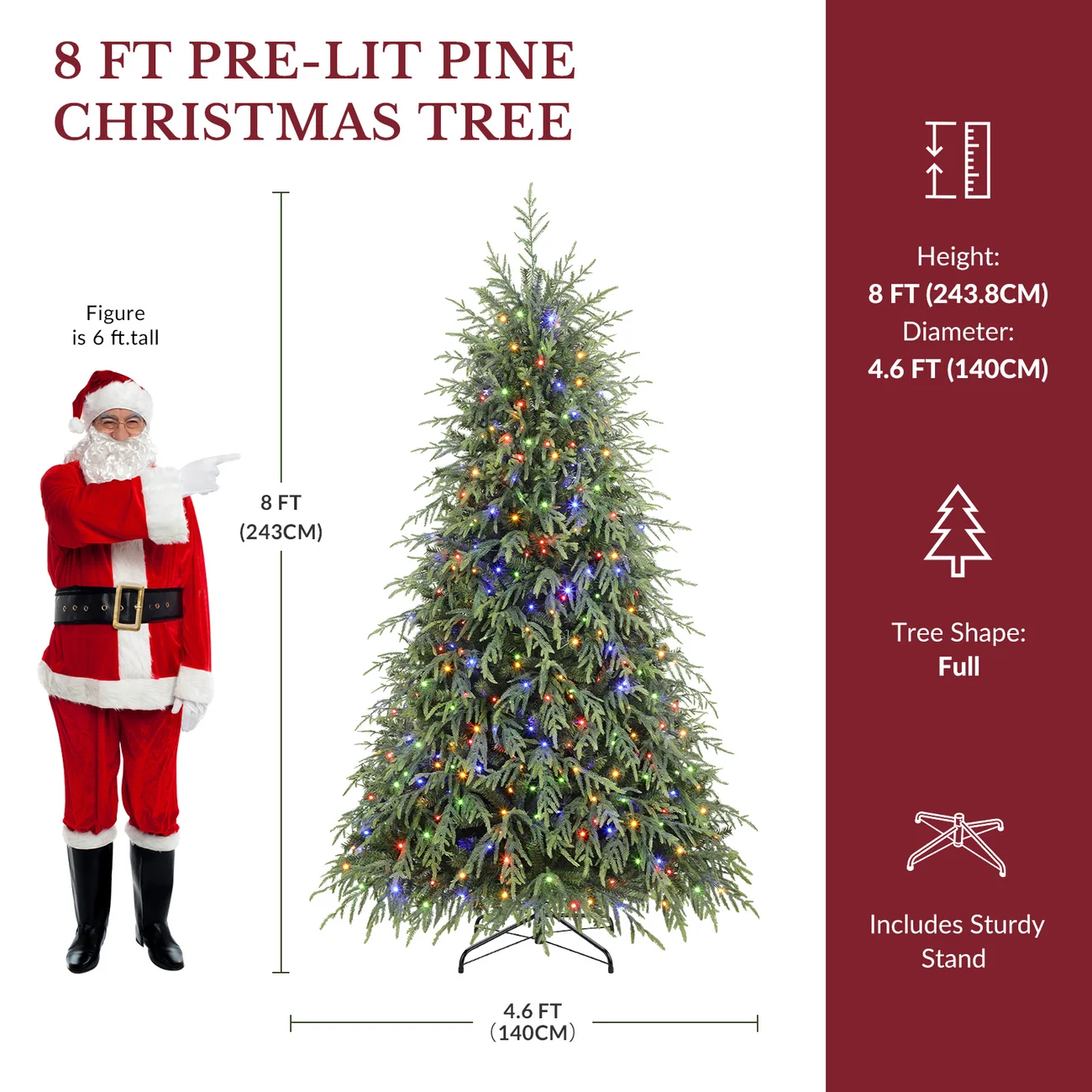 Norfolk Pine Christmas Trees with 17 Modes Multi-Color Lights - Image 13