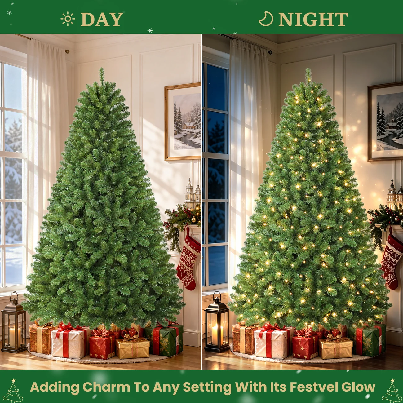 Classic Spruce Artificial Christmas Trees with Warm White Lights | 5.5/6.5/7/7.5/8/9FT - Image 14