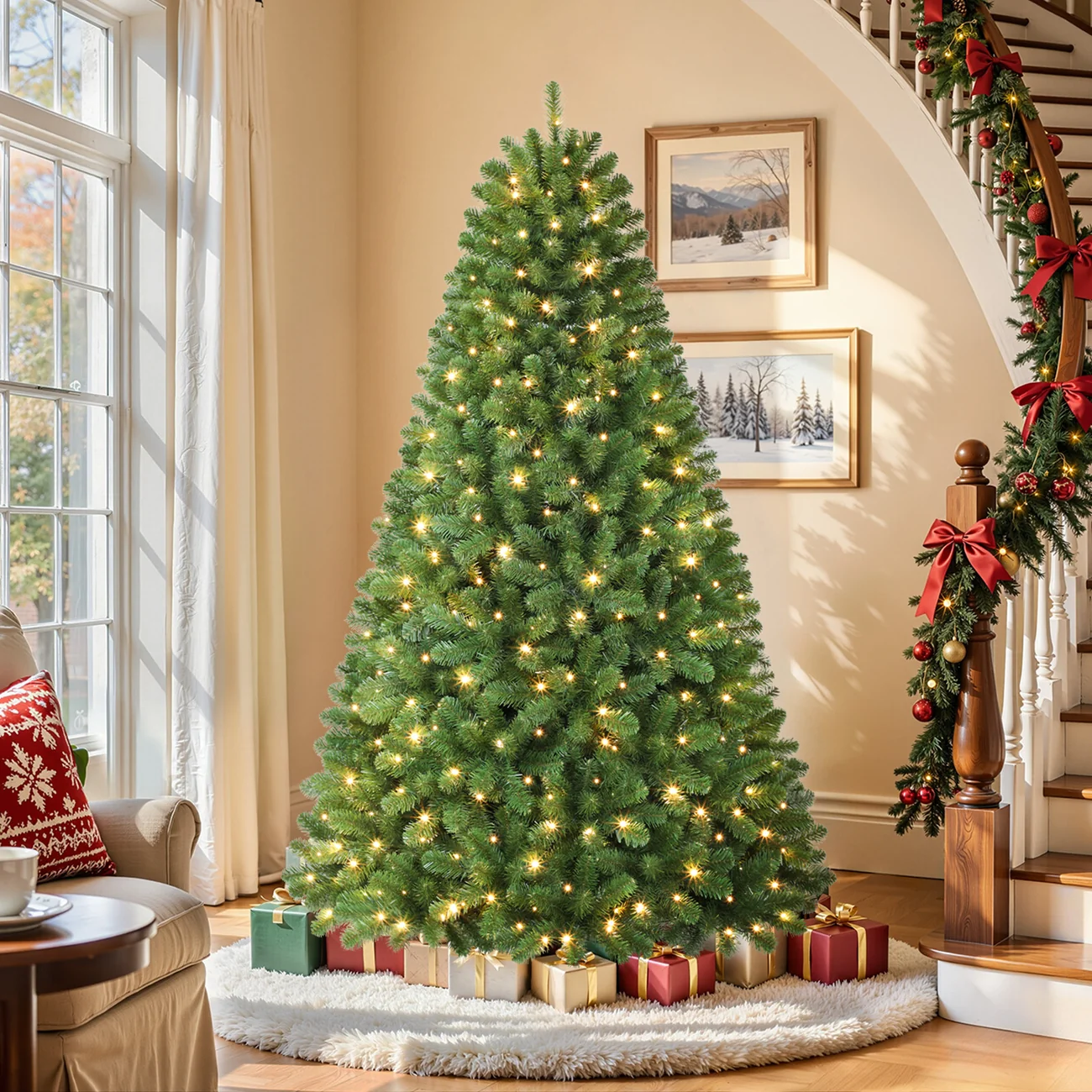 Classic Spruce Artificial Christmas Trees with Warm White Lights | 5.5/6.5/7/7.5/8/9FT - Image 15