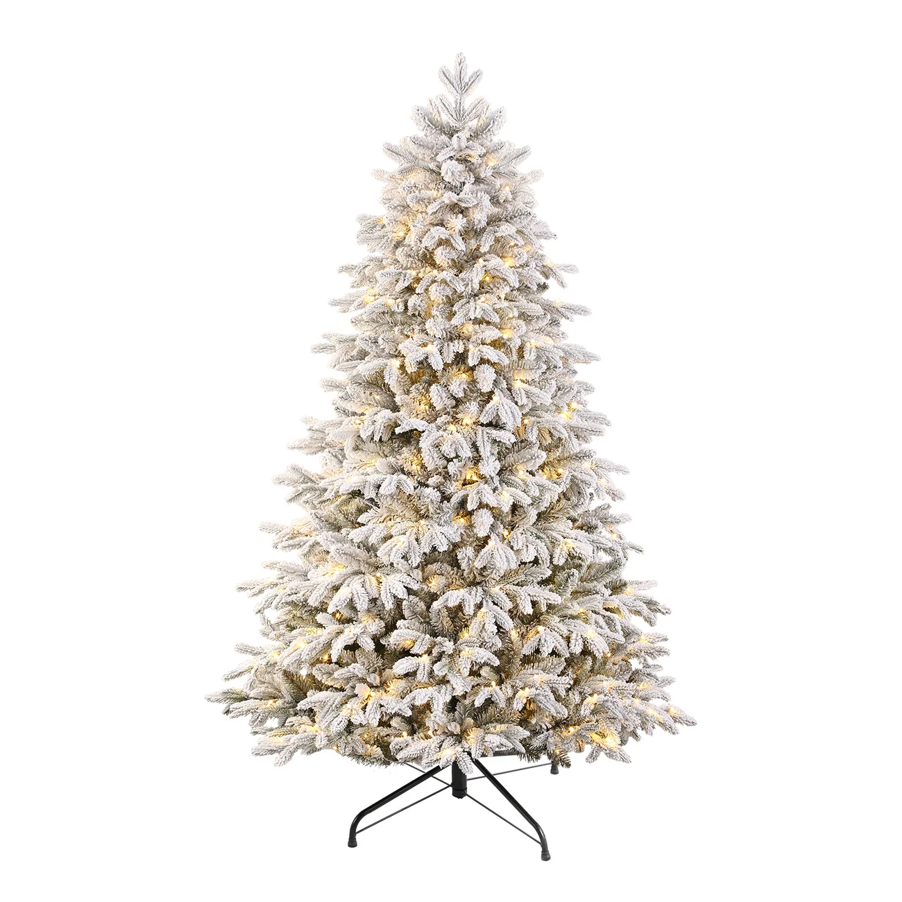 Flocked Cedar Pre-Lit Christmas Tree with 17-Mode Multicolor Lights & Remote, 5.5–7.5 FT - Image 16
