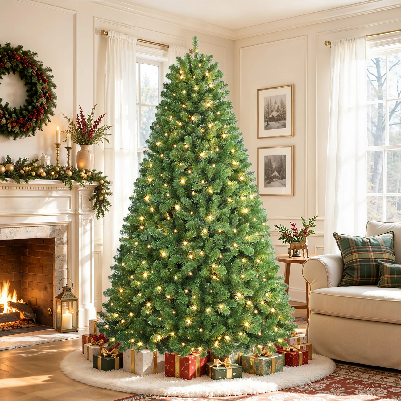 Classic Spruce Artificial Christmas Trees with Warm White Lights | 5.5/6.5/7/7.5/8/9FT - Image 17