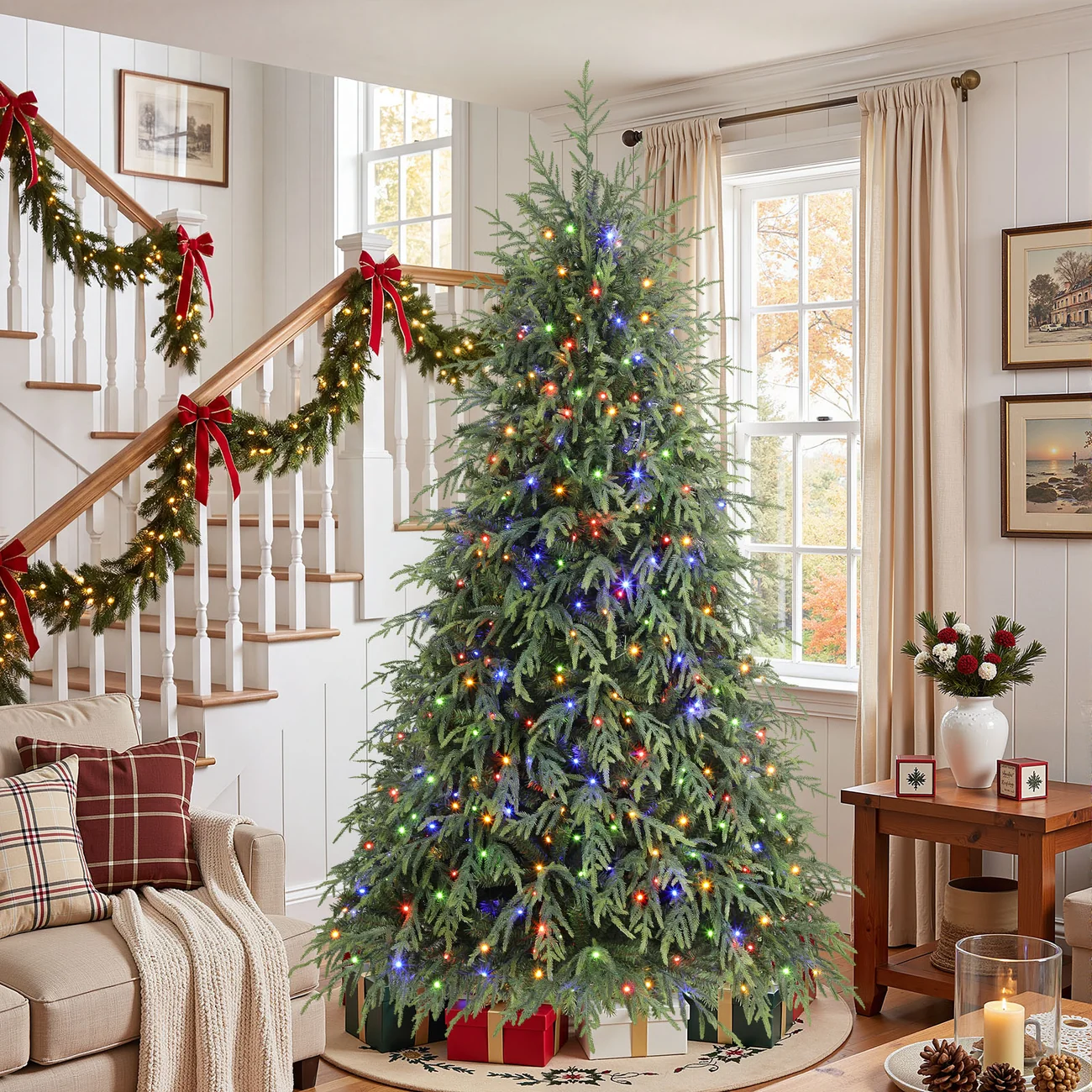 Norfolk Pine Christmas Trees with 17 Modes Multi-Color Lights - Image 18