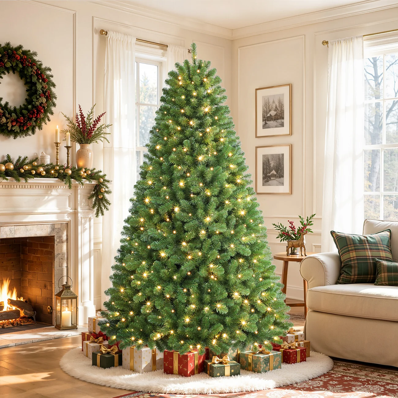 Classic Spruce Artificial Christmas Trees with Warm White Lights | 5.5/6.5/7/7.5/8/9FT - Image 18