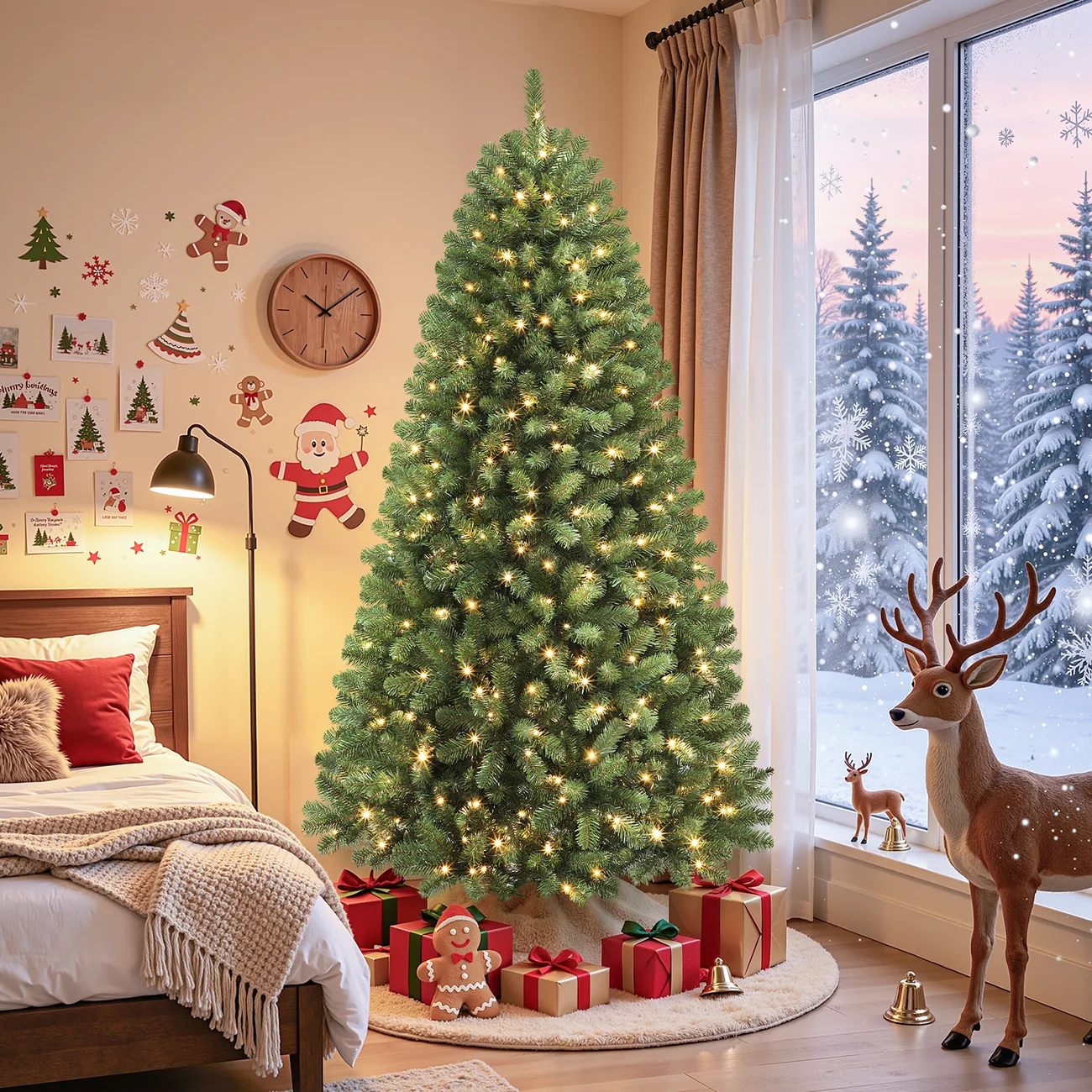 Artificial Christmas Tree with Pre-lit Classic Spruce Multi-Color LED Lights - Image 19