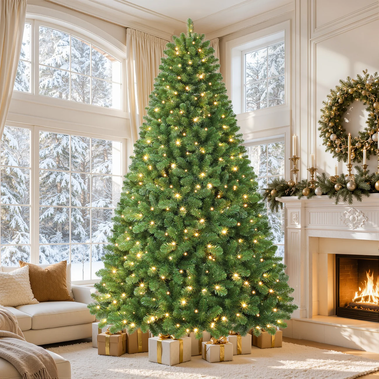 Classic Spruce Artificial Christmas Trees with Warm White Lights | 5.5/6.5/7/7.5/8/9FT - Image 19