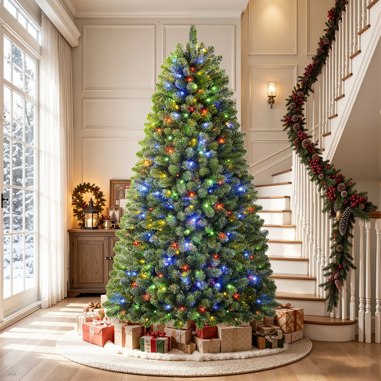 Artificial Christmas Tree with Pre-lit Classic Spruce Multi-Color LED Lights - Image 21