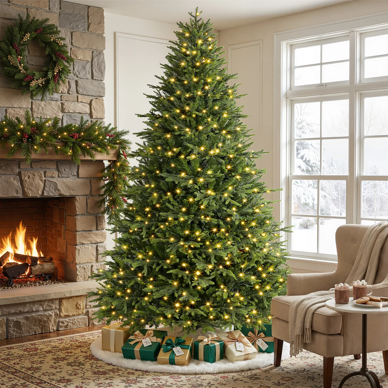 7.5FT Artificial Balsam Fir Christmas Tree with Lifelike PE Needles and Dual Color Lights - Image 3