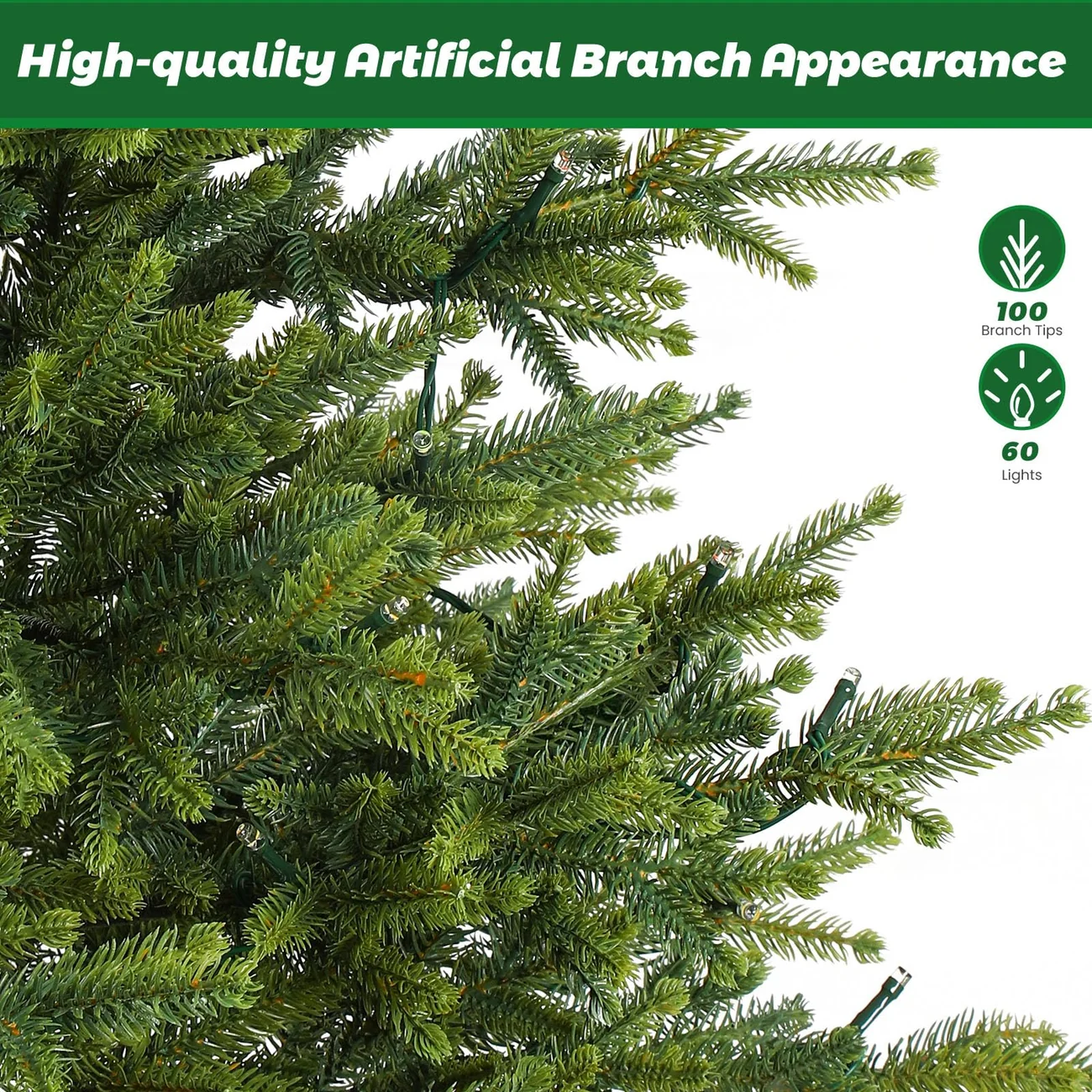 Realistic Artificial Small Tabletop Christmas Tree with Multi-Color Lights and Remote - Image 5