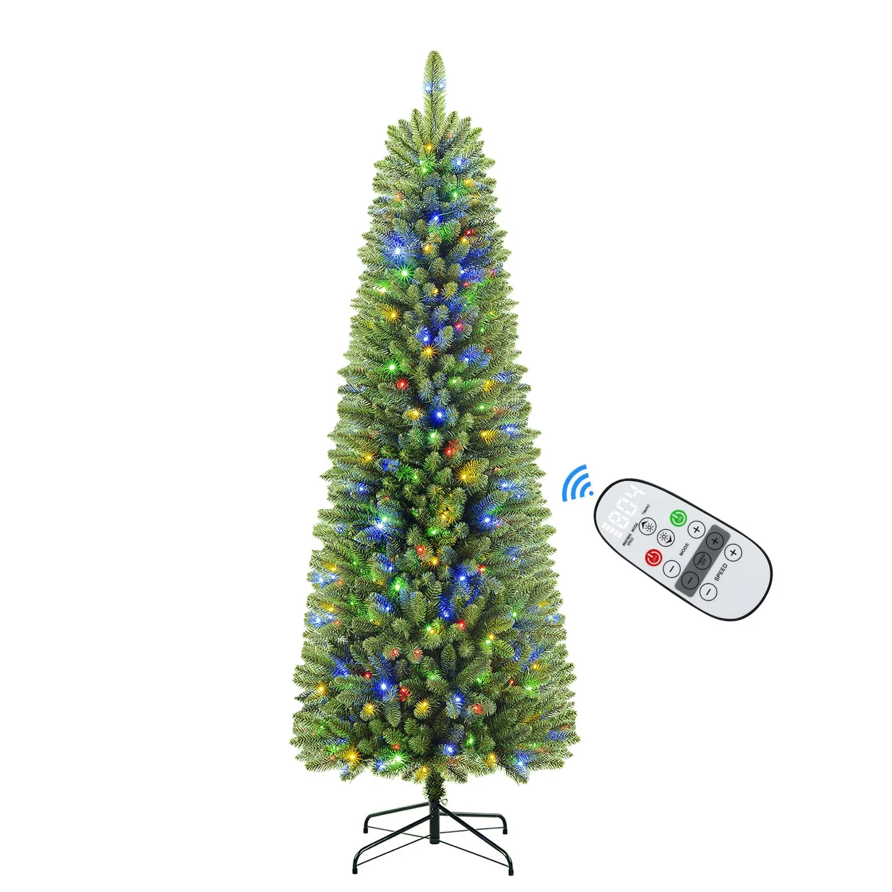 Pencil Spruce Artificial Christmas Tree with Multi-Color LED Lights and Remote - Image 6