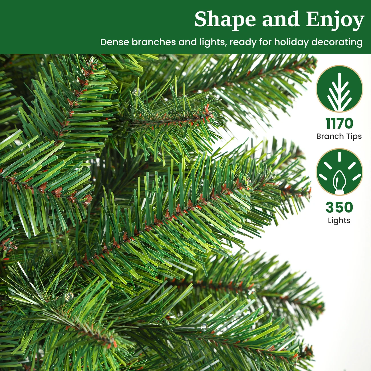 Classic Spruce Artificial Christmas Trees with Warm White Lights | 5.5/6.5/7/7.5/8/9FT - Image 9