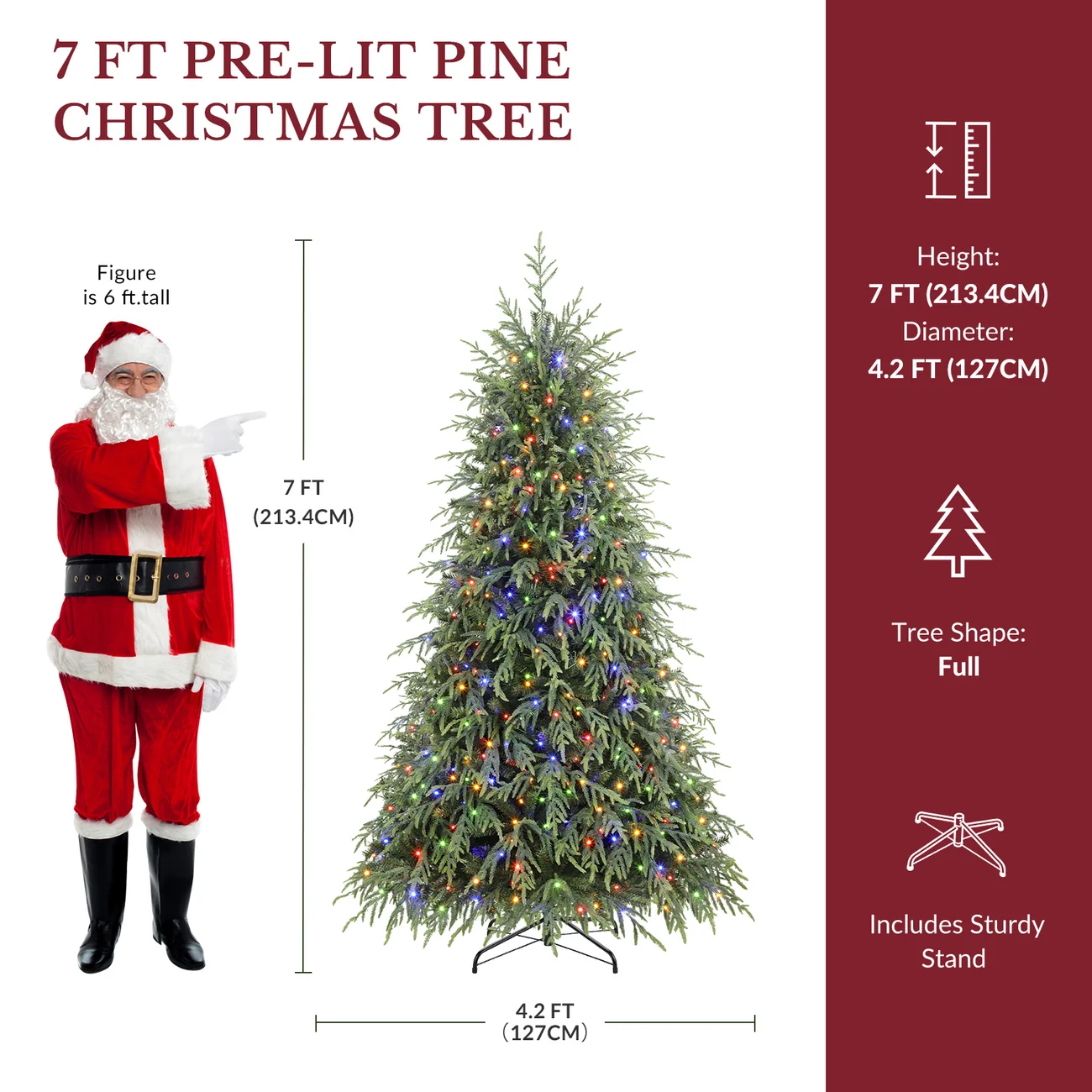 Norfolk Pine Christmas Trees with 17 Modes Multi-Color Lights - Image 9