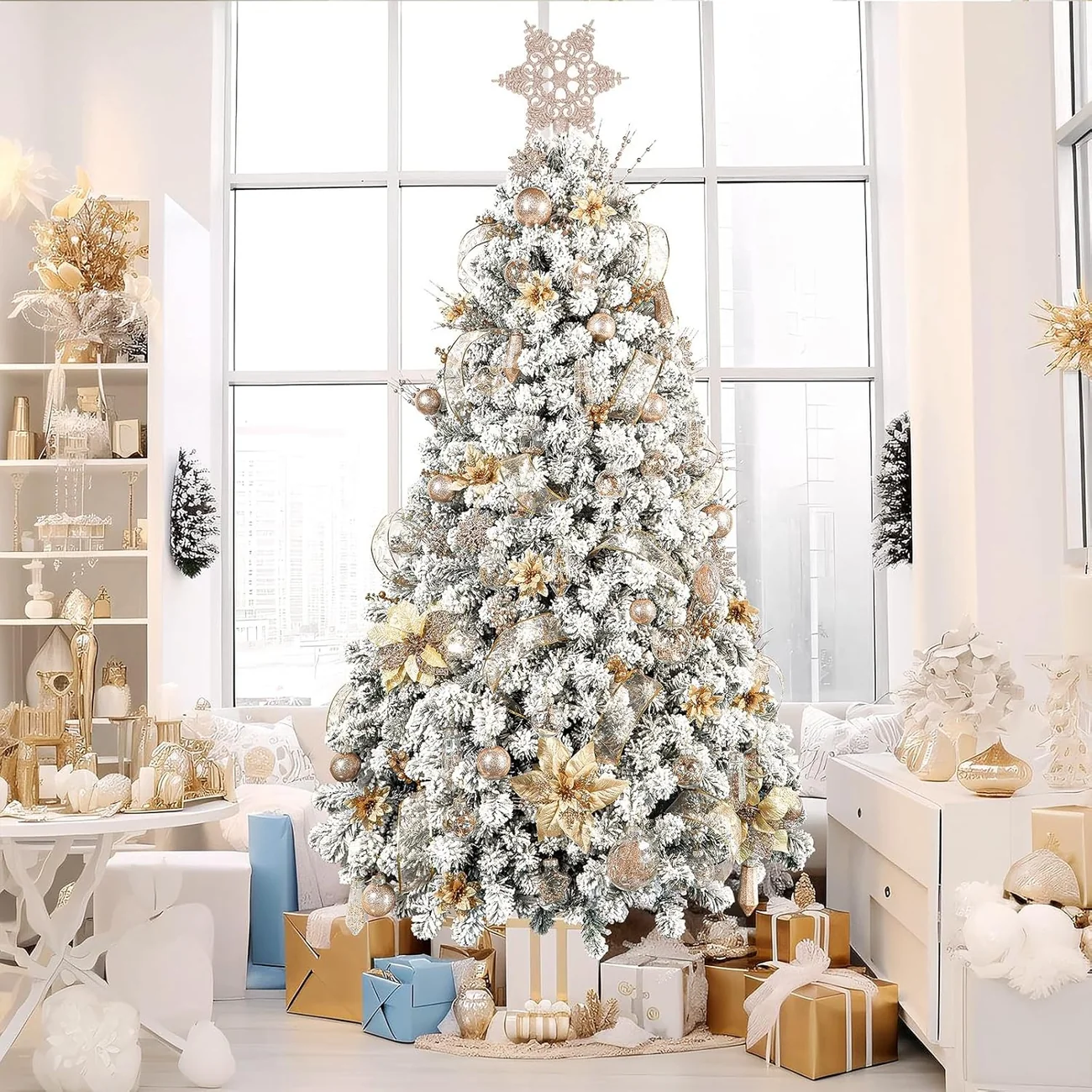 86PCS Champagne Christmas Ornaments – Clear Christmas Tree Ornament Set - Image 7